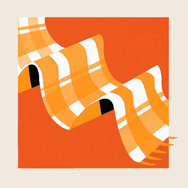 Comfy blanket on an orange background